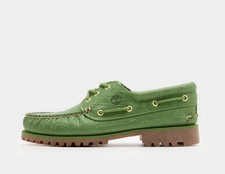 Image of Timberland Authentic 3-Eye Lug Boat Leather Shoe for Men in Green