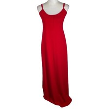 Express Maxi Dress Women's M Red Cutout Back Smocked Spaghetti Strap Scoop Neck