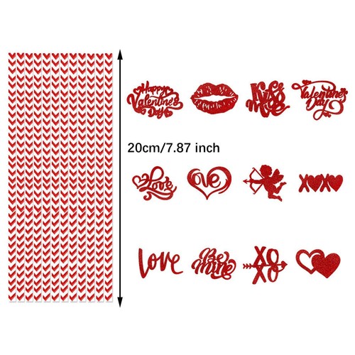24 Pieces Valentines Day Paper Straws Props for New Year Anniversary Family - Picture 2 of 6