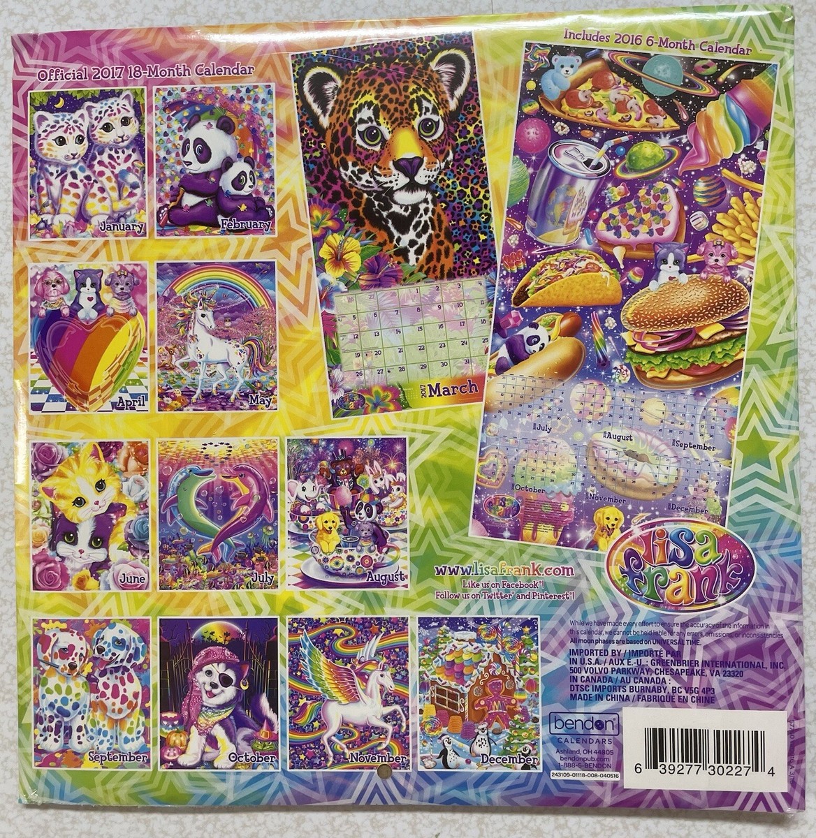 2017 Lisa Frank Calendar - New | eBay