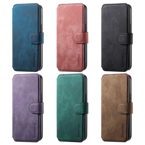 NEW HOT Removable Leather Magnetic Wallet Case Flip Cover For iPhone 15 14 13 12 - Picture 2 of 13