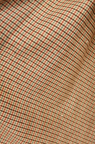Vintage 30s 40s Hartleys Wool Tan + Red Houndstooth Shawl Collar Blanket Robe L - Picture 8 of 9