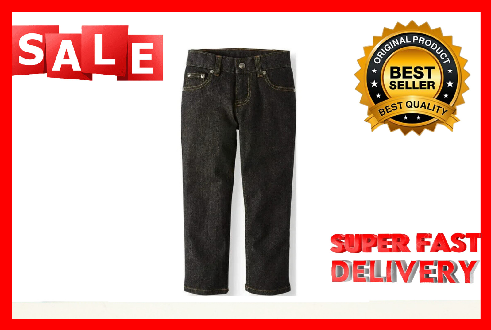 BIG Boys Straight Denim  SIZE 10 DARK Wash WONDER NATION          --O2--