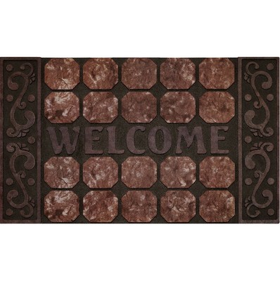 Welcome Mat Front Door Outdoor Raised Rubber Decorative Floor Rug
