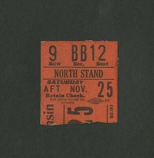 1916 WISCONSIN FOOTBALL TICKET STUB ATHENTIC VS ILLINOIS LAST GAME RANDALL FIELD