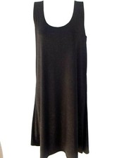 SLINKY TRAVEL KNIT SHORT TANK  DRESS        LRG   SEXY BLACK