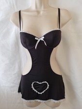Gorgous Black ANN SUMMERS underwired babydoll chemise dress Size Small TV 