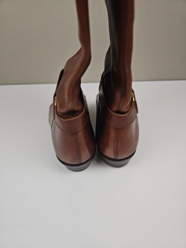 Etienne Aigner "Shelby" Brown Leather Knee High Pull-on Boots Women’s Size 7.5M - Picture 10 of 10