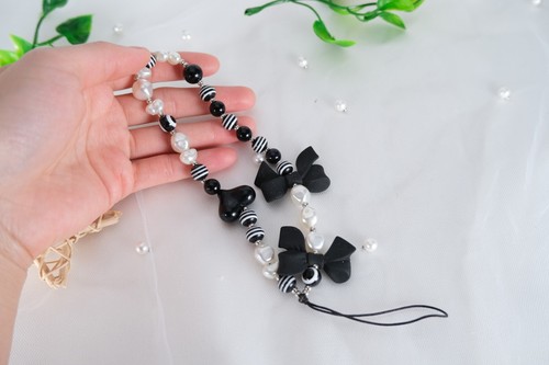 Black Heart Butterfly Kawaii Beaded Phone Charm Accessories Boho Phone Charm USA - Picture 6 of 7