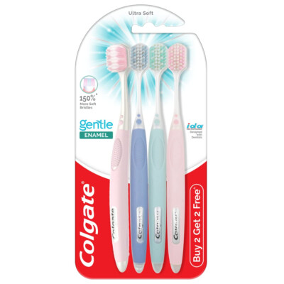 4Nr. Colgate Gentle Enamel Ultra Soft Borsten Zahnbürste - Mehrfarbig - Koste...