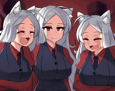 Anime girls helltaker cerberus animal ears dog suits Playmat Game Mat Desk