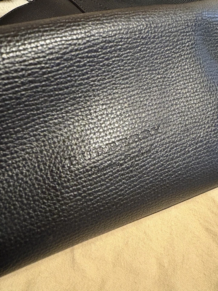 Bolso de Mano Burberry Hay Market Negro/Cuero a Cuadros ¡Rev! ¡MÁS CARTERA! ¡AUTÉNTICO! Foto 4 de 4