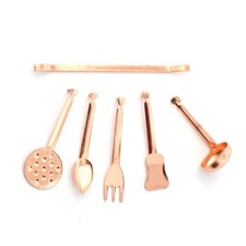 Dolls House Utensils & Rack Copper Kitchen Accessory Miniature 1:12th Scale (DH)