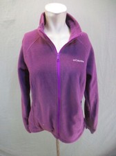 Columbia Size L Womens Purple Full Zip Stand Collar Pocket Athletic Jacket 351