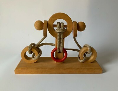 Puzzle Rompicapo Anello E Corda Soluzione Gioco Rompicapo In Legno