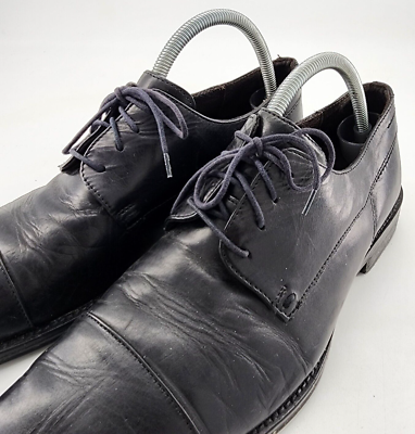 Johnston & Murphy Melton Black Leather Cap Toe Derby Dress 