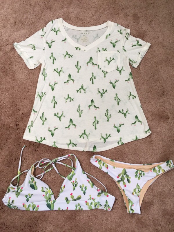 Cactus XS Shirt & 2 Piece Bathing Suit Small