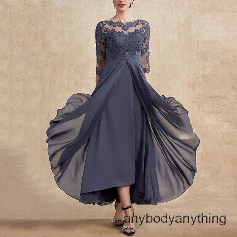 A-Line Mother of the Bride Dress Elegant Simple V Neck Asymmetrical Chiffon Short Sleeve with Solid Color 2025
