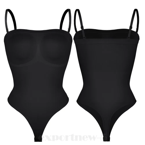 Body donna modellante a compressione senza spalline modellante controllo pancia tubetop - Foto 33 di 42