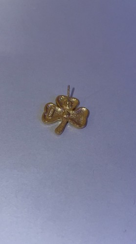 Gold-Tone Shamrock Irish Blessing Earrings Jewelry Clover Earrin Pair Free Ship - Picture 6 of 6