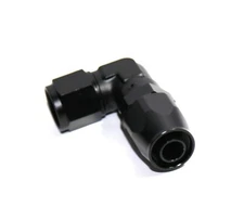10AN AN-10 90°Degree Swivel Fuel Oil Gas Line End Union Elbow Fitting Black
