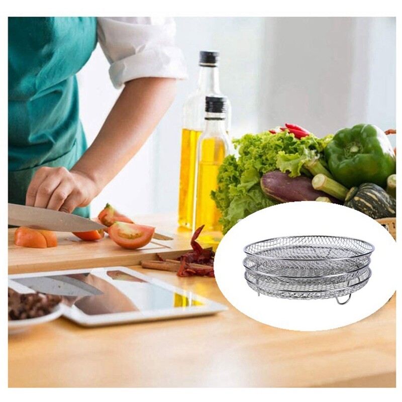 2Pcs Air Fryer Accessories for Ninja Foodi Dehydrating Rack Steaming