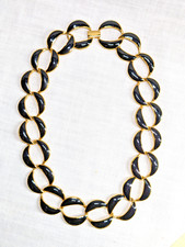 Vintage Napier Gold & Black Choker Necklace G...