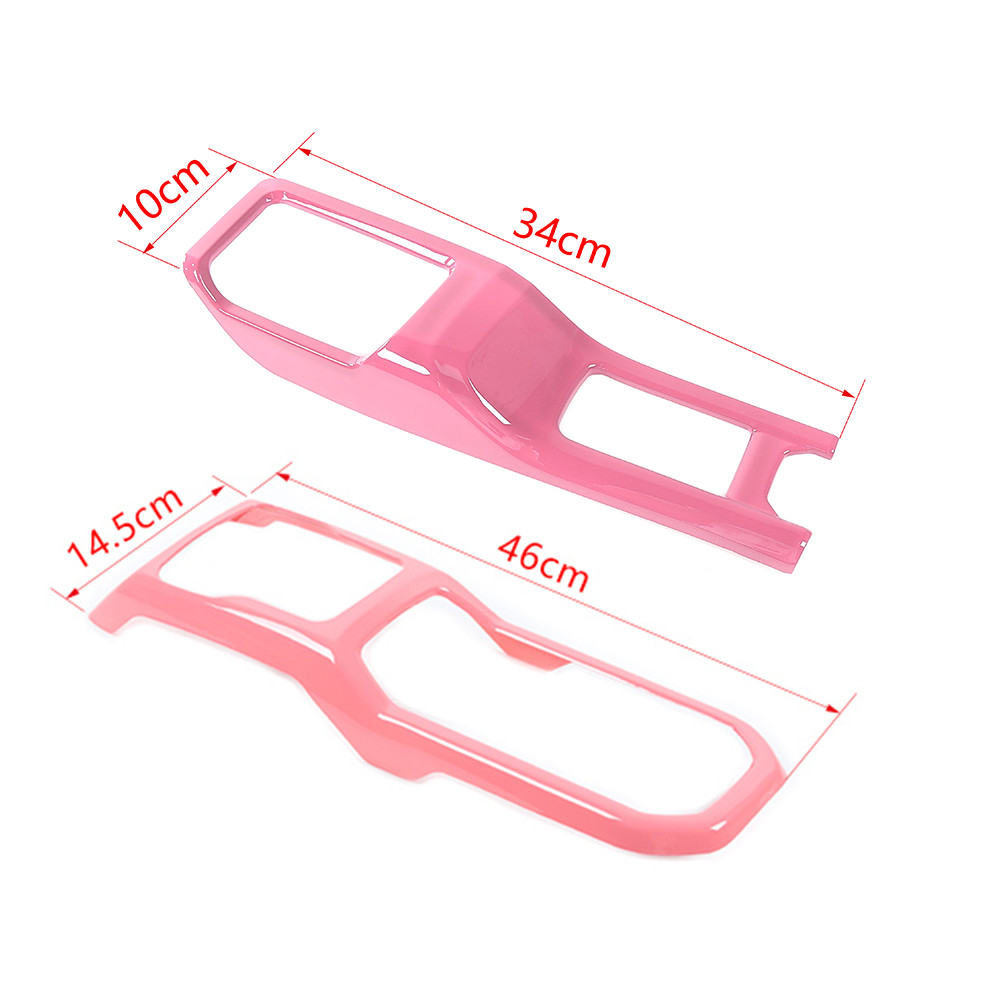 2pcs Pink Left & Right Gear Shift Panel Cover Trim for Jeep Wrangler JL JT 2018+