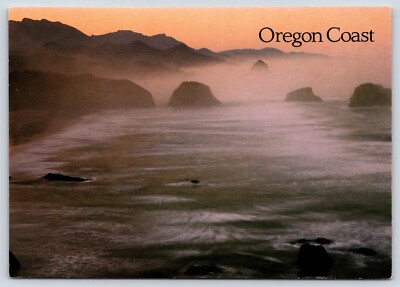 Oregon Coast Ecola Beach Vintage Postcard Continental