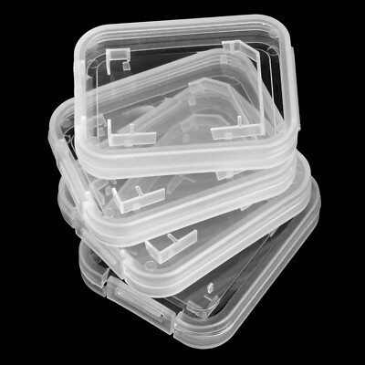 60pcs Plastic Transparent Standard SD SDHC Memory Card Case Holder Storage Box