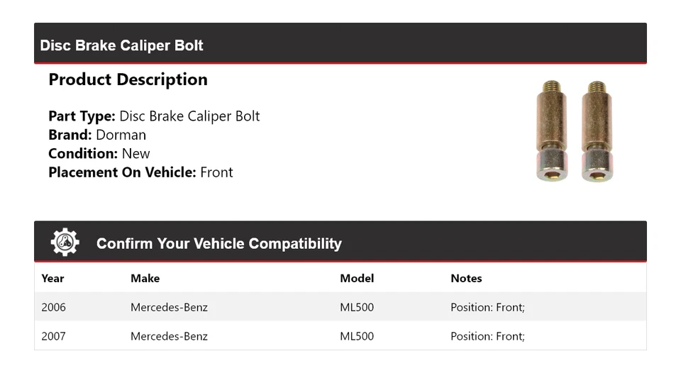 Pinza de freno de disco delantera para Mercedes-Benz ML500 2006-2007 Dorman Foto 2 de 4