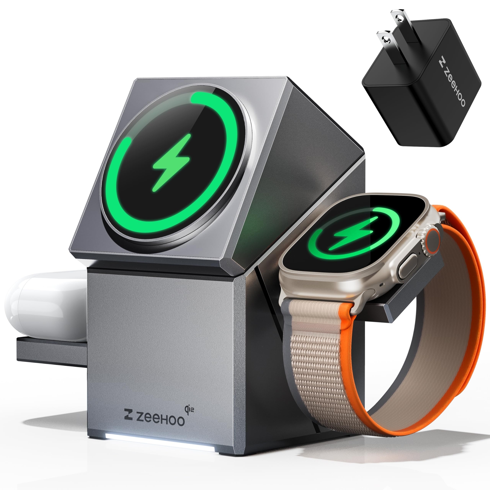 3 in 1 Charging Station for Apple MagSafe Charger, CubeTrick-X Qi2 15W Fast W...