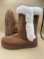 Sz 10 SO Women’s ABIGAIL Chestnut Brown Faux Fur Cozy Winter Mid-Calf Boots NEW