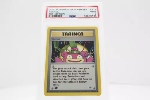 PSA 9 MINT 2000 Pokémon Gym Heroes #116 Recall 1st Edition !!!