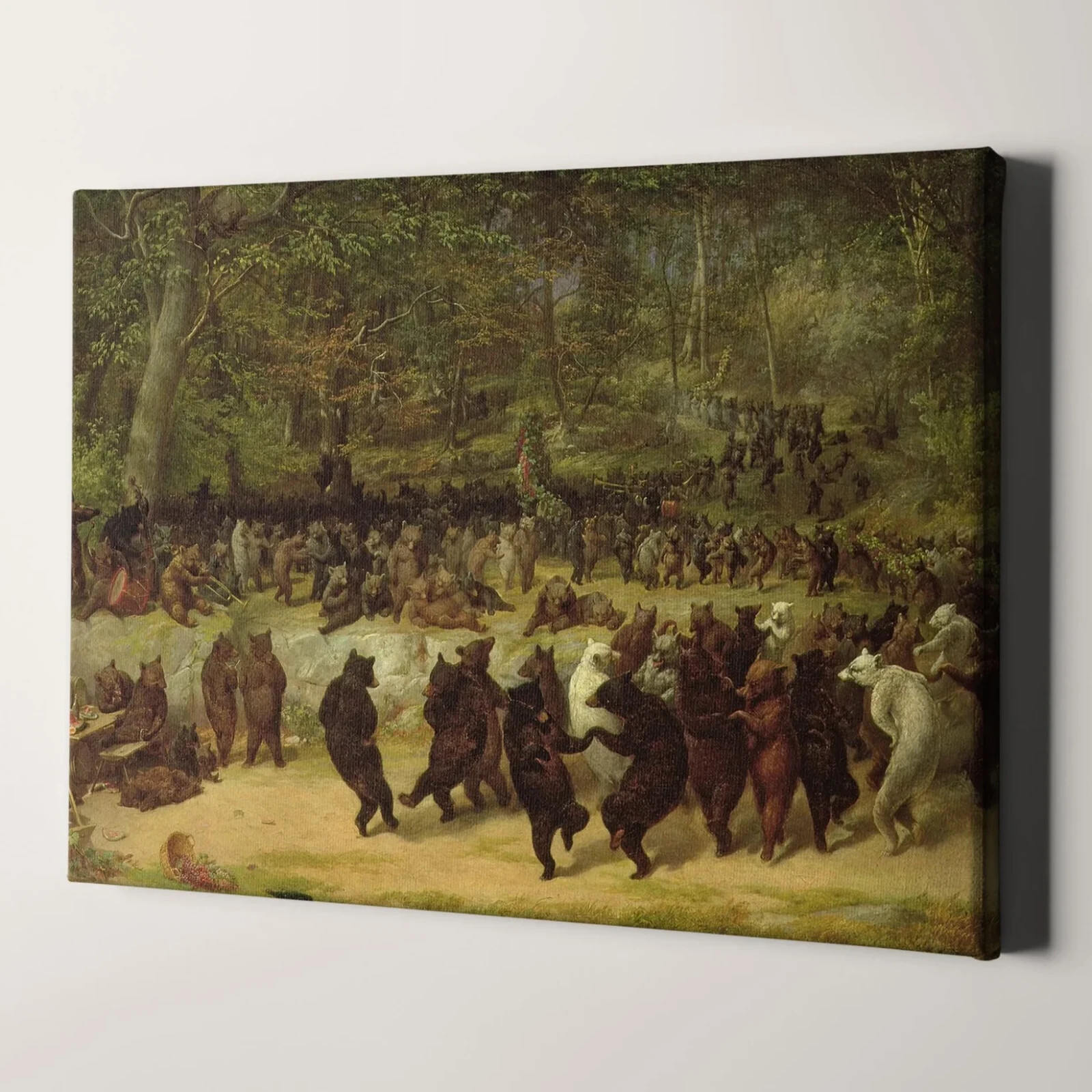 The Bear Dance by William Holbrook Beard Vintage Animal Canvas Print Wall Art
