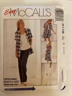8178 UNCUT McCalls SEWING Pattern Misses Dress Top Jacket Size 8-12 OOP FF
