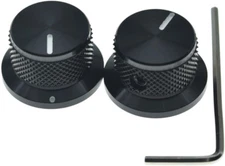 2-Pack Set Screw Style Aluminium Potentiometer Knobs 1/4" Universal Top Hat Knob