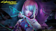 Anime girls cyberpunk edgerunners looking at viewer CCG Gaming Mat Desk