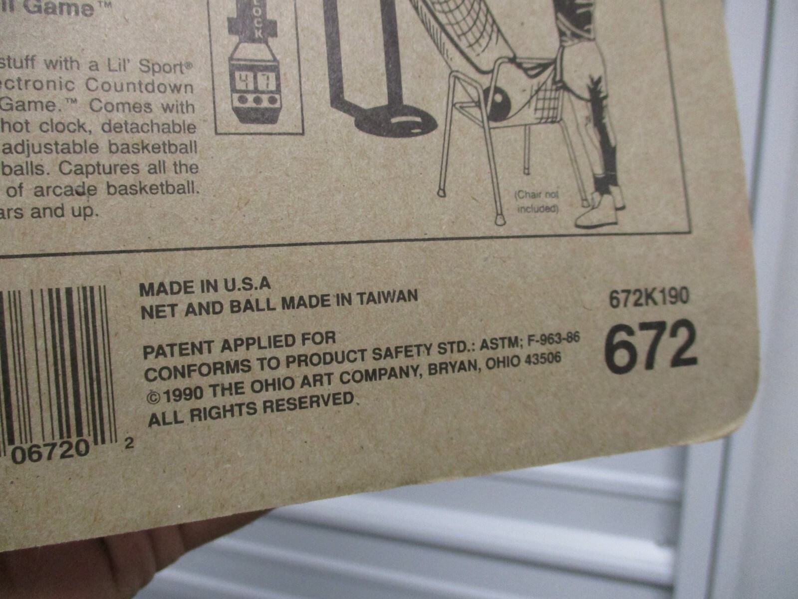 1 1990 Ohio Art Sports MICHAEL JORDAN Wall Ball Toy Set (NEW NOS