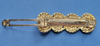 Vtg Hair Clip Barrette Gold Tone Twisted Rope Circles  display picture 1