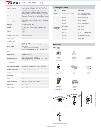 alhua Brand Original 5MP Vari-focal IPC-HDW3541T-ZS-S2 WizSense SMD4.0 IP Camera - Picture 5 of 6