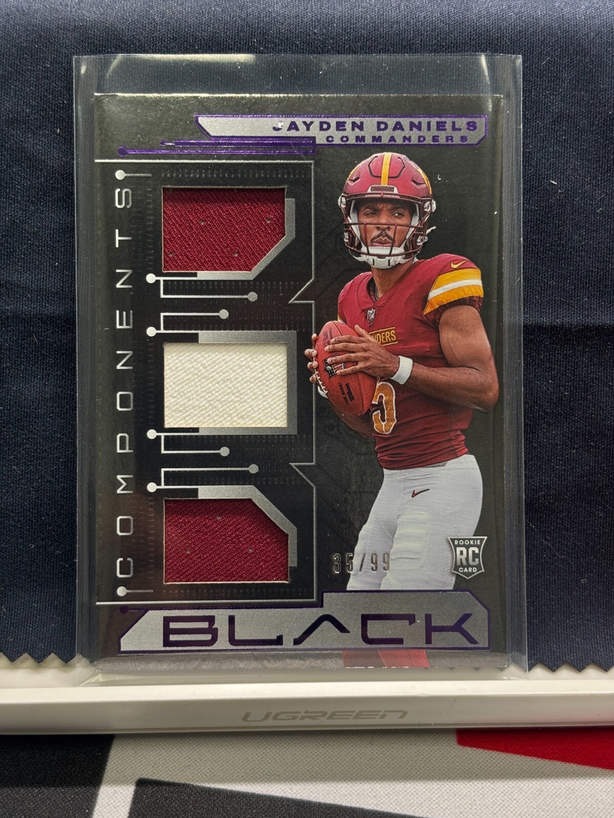 Jayden Daniels 2024 Panini Black Components Purple /99 RC #C02 Commanders #25582