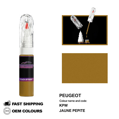 FÜR PEUGEOT JAUNE PEPITE KPW Touch Up Lackstift Pinsel Fix Kit Kratzer Chip Set
