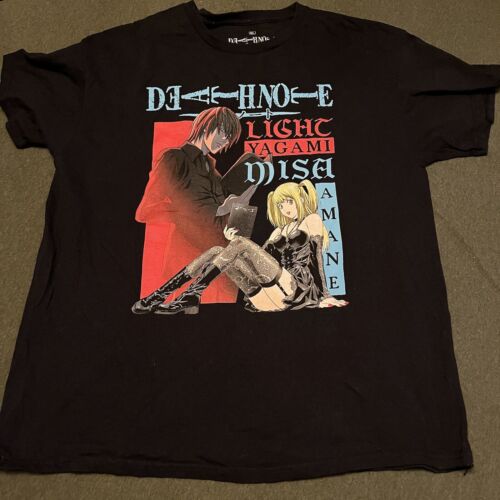 Death Note Anime T-Shirt Light Yagami & Misa Amane Mens Size XL Japan Cartoon TV - Picture 1 of 3