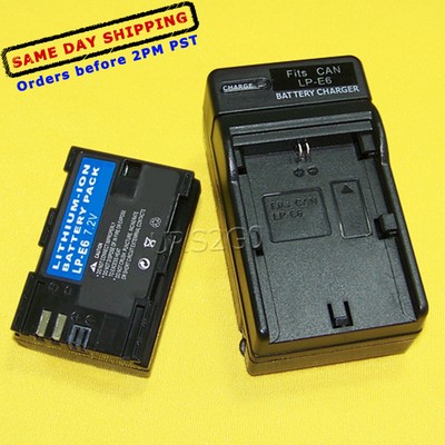 2000mAh Battery or Chager Choose from Canon EOS 70D 60D 80D 5D 6D 7D Mark II III