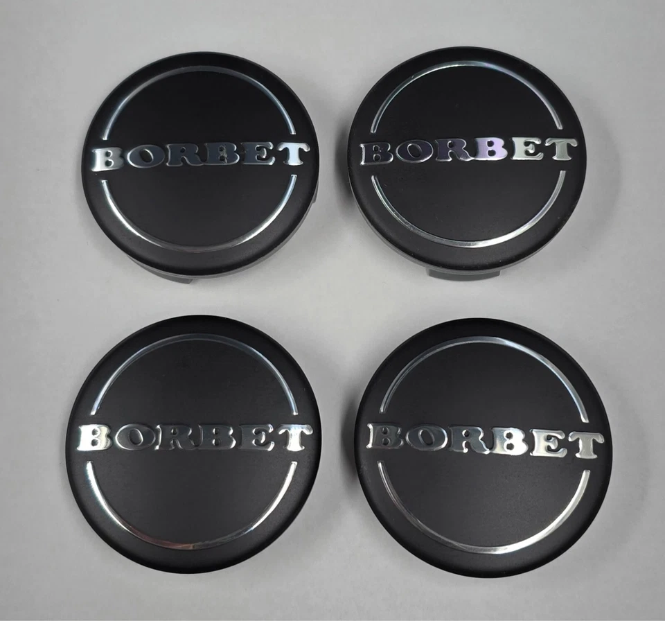 4X Borbet Sports Nabendeckel schwarz MATT 56mm Nabenkappe Felgendeckel - Imagem 3 de 4