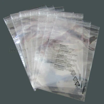 CLEAR GARMENT CELLOPHANE PEEL&SEAL PACKAGING OPP BAGS WARNING NOTICE CELLO BAG