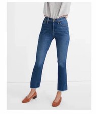 Madewell Jeans Women  s 28 Blue Cali Demi-Boot Raw Hem Bootcut Stretch Denim