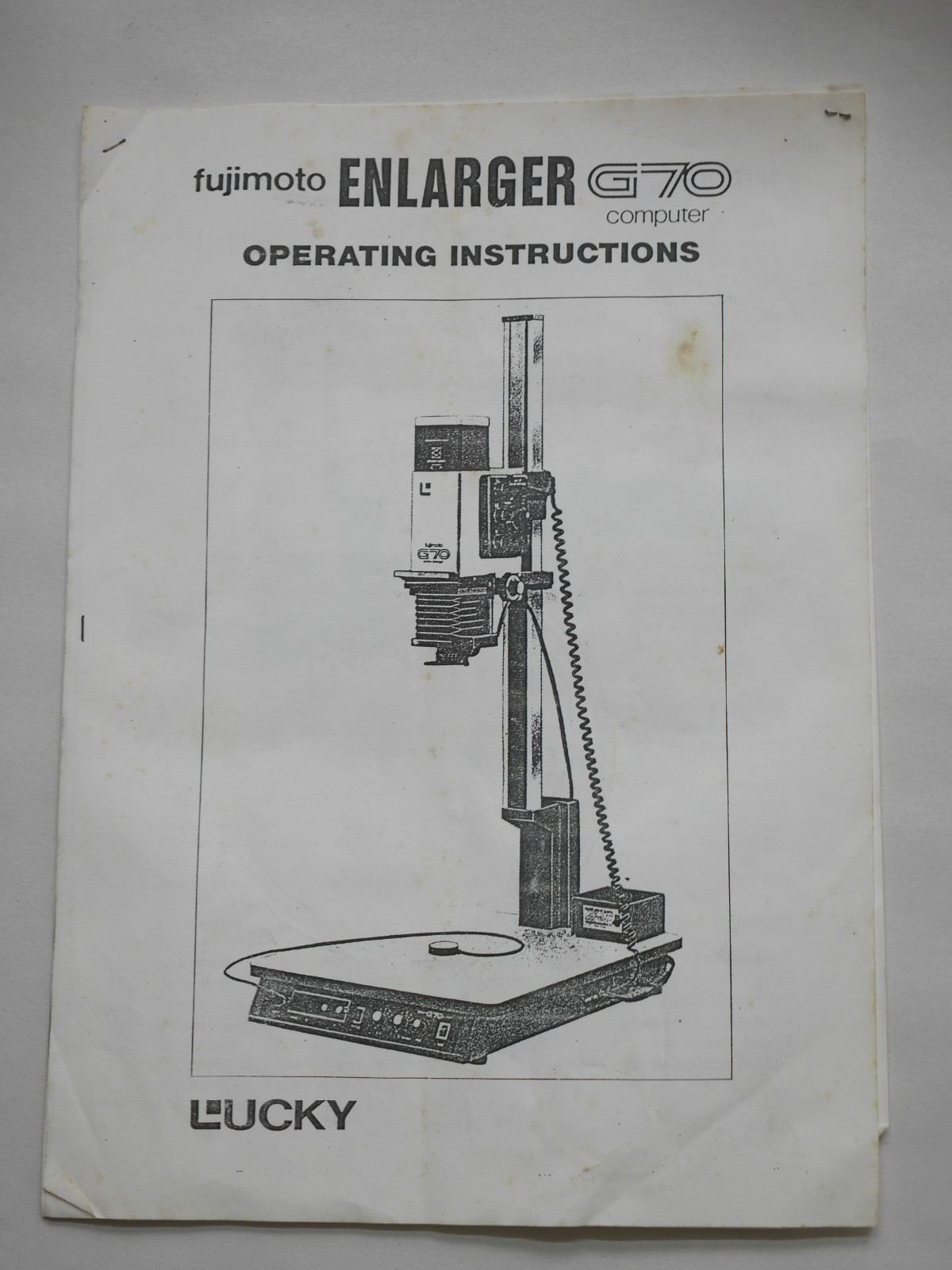 Fujimoto G70 computer Darkroom Enlarger Instruction Manual 