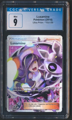 2018 Pokemon Ultra Prism Lusamine Full Art #153 CGC 9 MINT